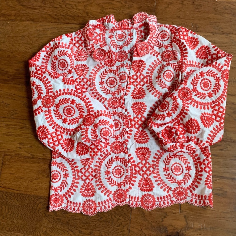 Bohemian Embroidery Button Up Blouse - Picture 6 of 11